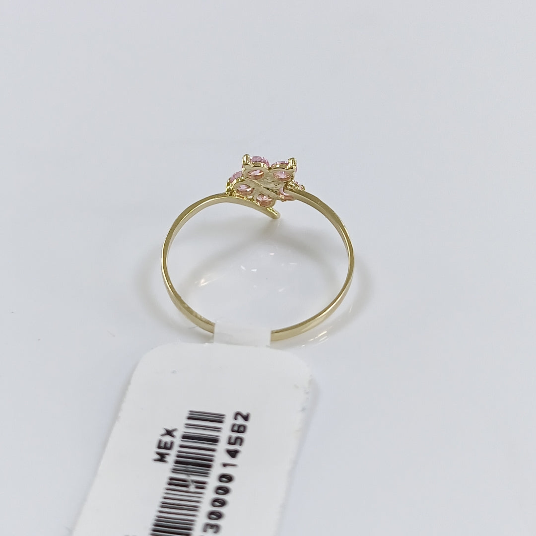 ANILLOS FIG FLOR PIEDRAS COL 14K TALLA 7 0.9 GR (NUEVO)