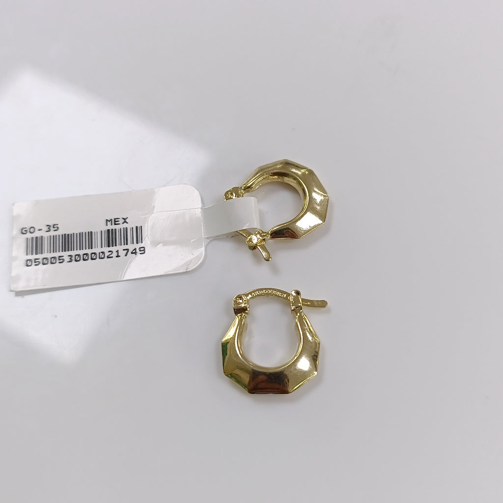 ARETES TEJIDO ARRACADA FACETADA 14K 1.3 GR (NUEVO)