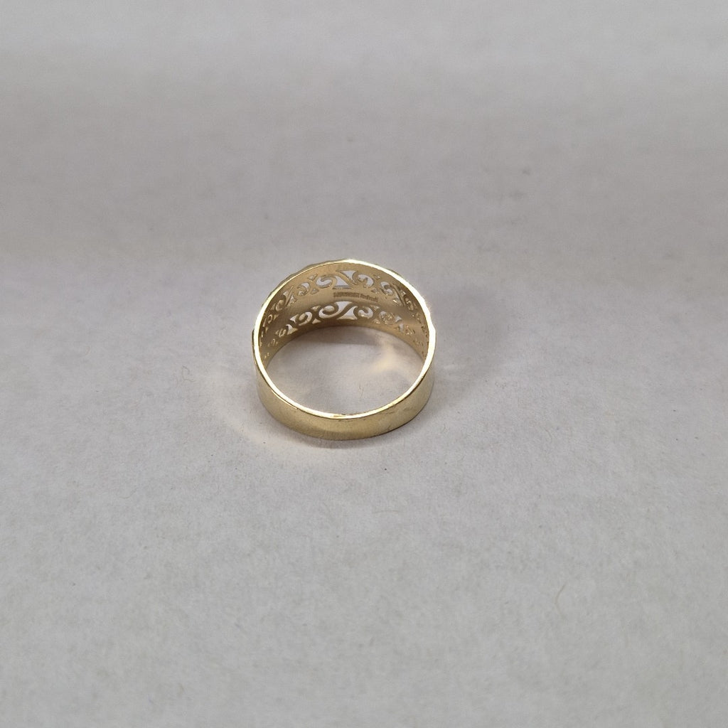 ANILLOS TIPO FILIGRANA COMBINADO 14K TALLA 8 3 GR (NUEVO)