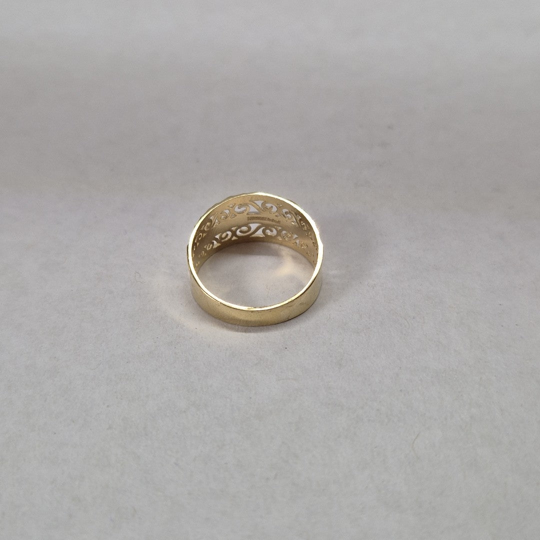 ANILLOS TIPO FILIGRANA COMBINADO 14K TALLA 8 3 GR (NUEVO)