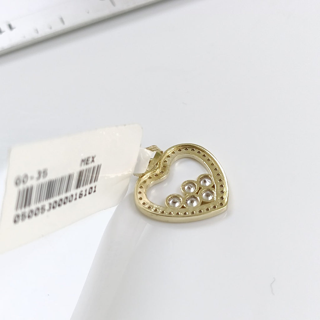 DIJE CORAZON CON CIRCONIAS 14K 1.7 GR (NUEVO)