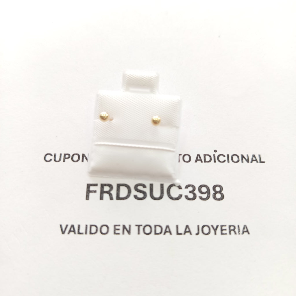 BROQUELES BROQUEL FIG ESFERA 14K 0.1408 GR (NUEVO)