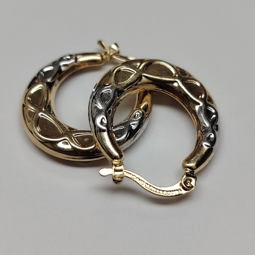 ARETES ARRACADAS COMBINADAS CON INFINITO 14K 2.3 GR (NUEVO)