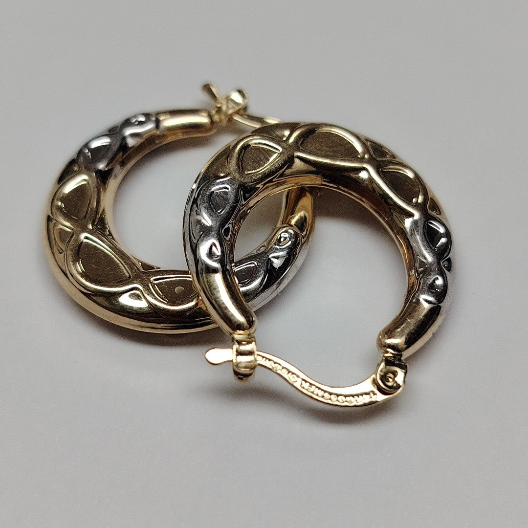 ARETES ARRACADAS COMBINADAS CON INFINITO 14K 2.3 GR (NUEVO)