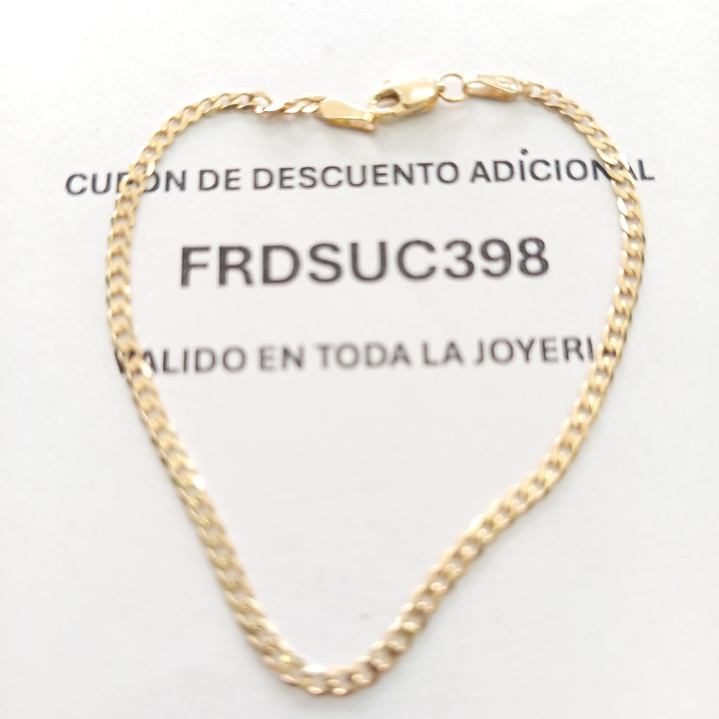 PULSERA TEJIDO BARBADA 14K 18 CM 2 GR (NUEVO)