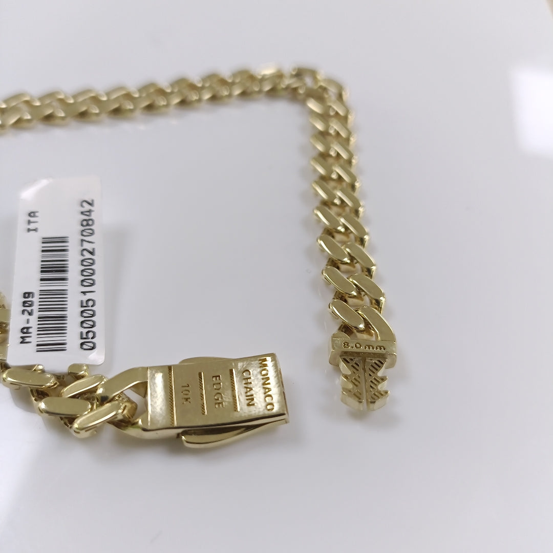 PULSERA CABALLERO MONACO ORO 10K 9.2 (NUEVO)
