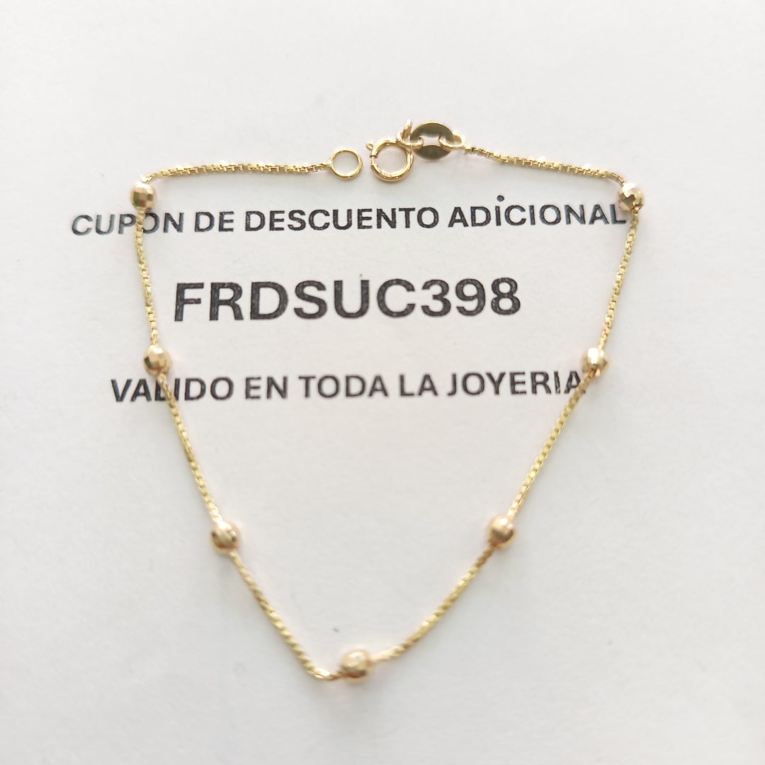 PULSERA ESPECIAL CON BOLITAS 14K 18 CM 1.4 GR (NUEVO)