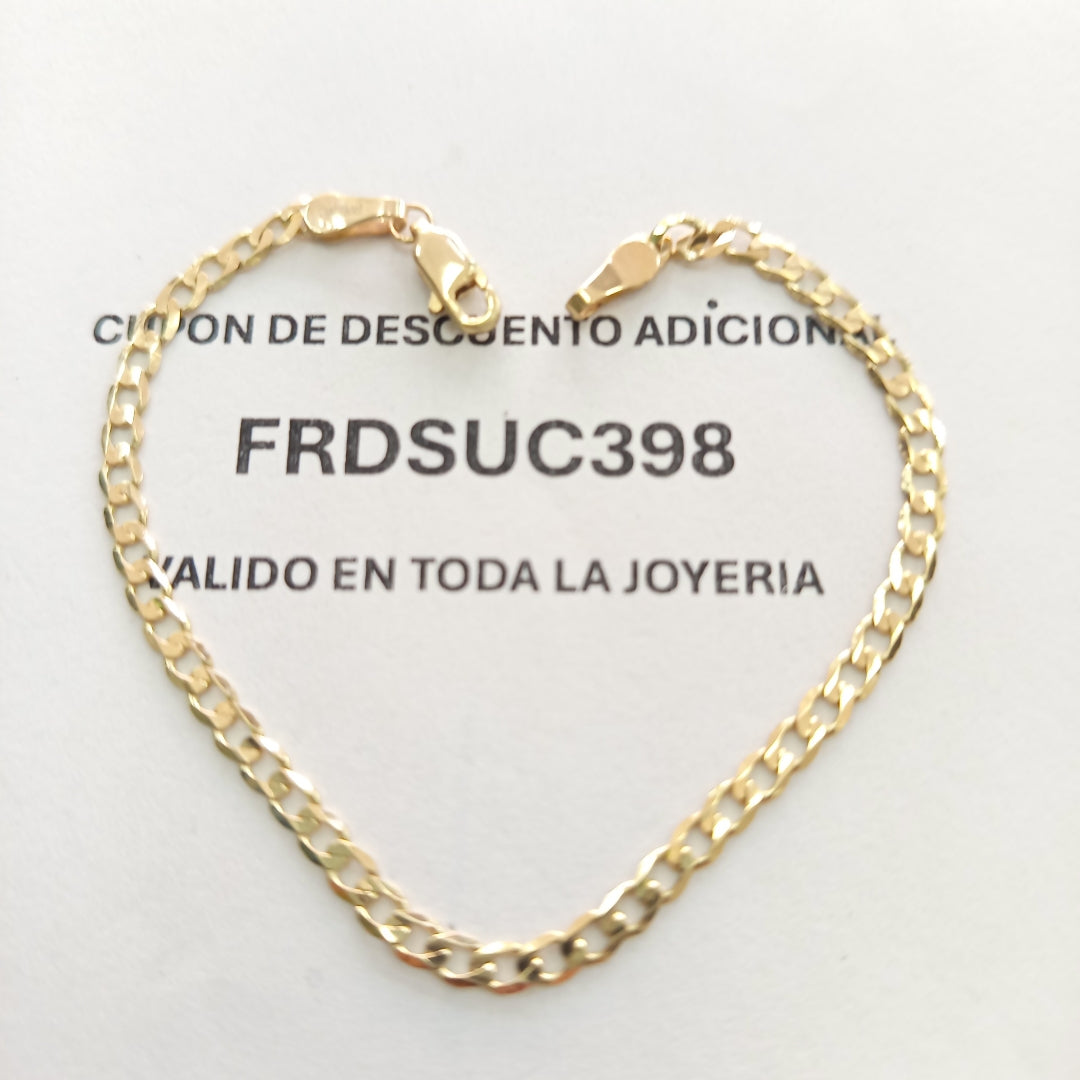 PULSERA TEJIDO BARBADA 14K 18 CM 3.2 GR (NUEVO)