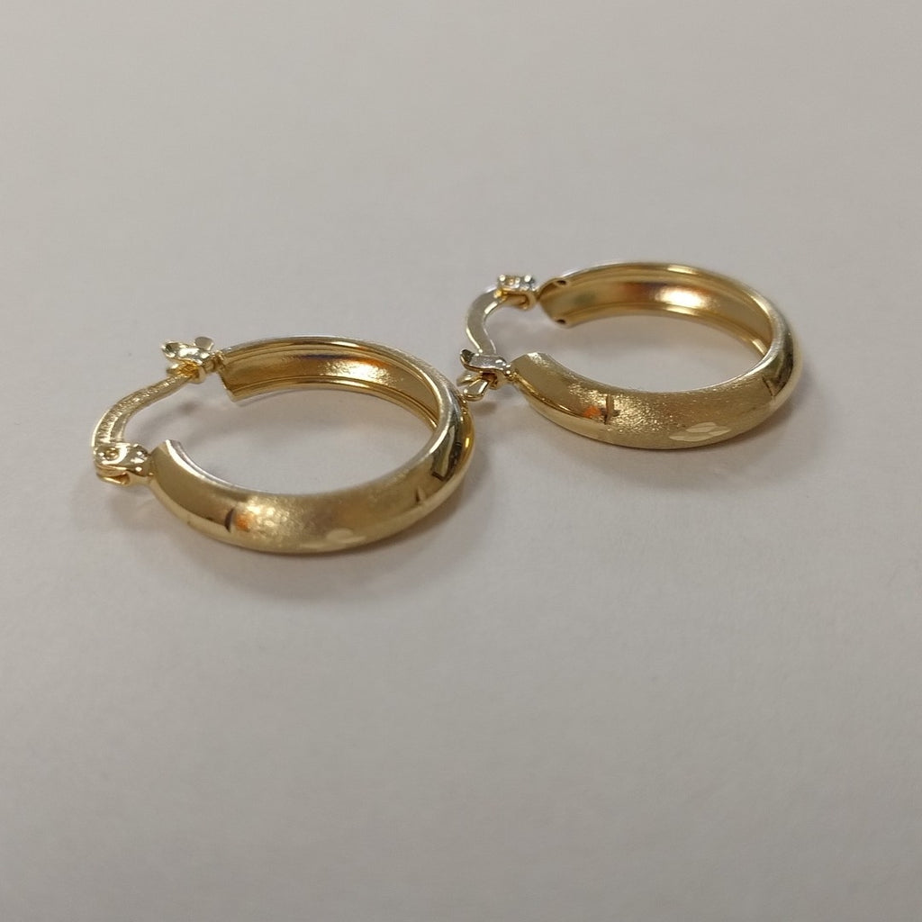 ARETES TEJIDO ARRACADA SATINADA 14K 2.5 GR (NUEVO)