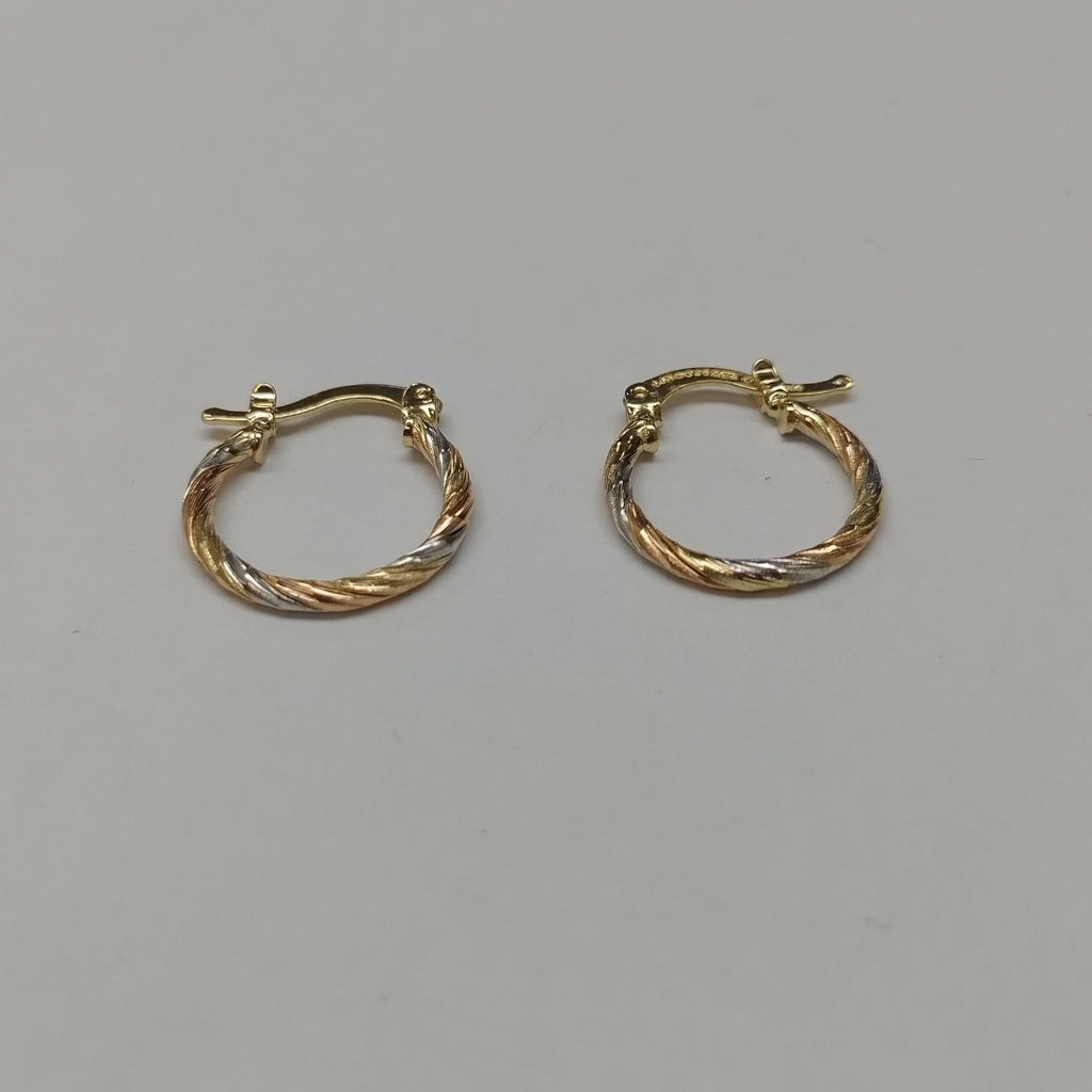 ARETES ARRACADAS COMBINADAS 14K 2 GR (NUEVO)