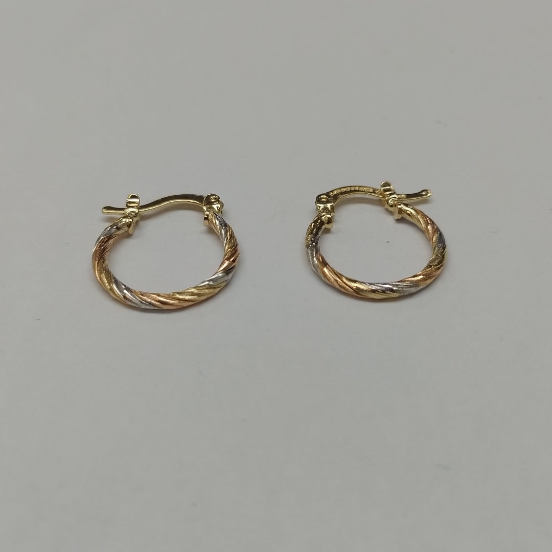 ARETES ARRACADAS COMBINADAS 14K 2 GR (NUEVO)