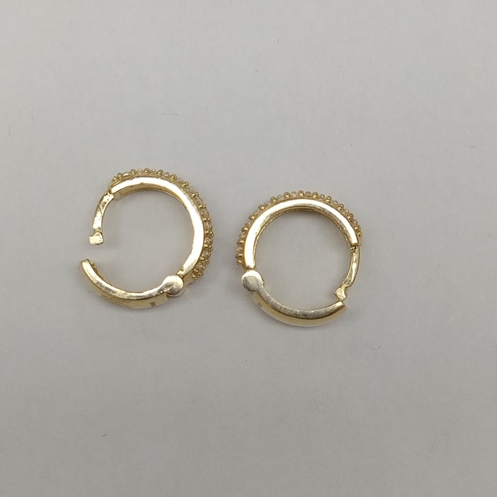 ARETES HUGGIE CON CIRCONIAS 14K 2.2 GR (NUEVO)