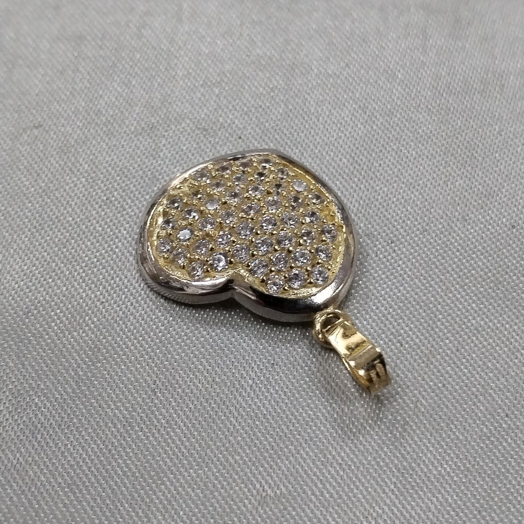DIJE CORAZON CON CIRCONIAS 14K 1.8 GR (NUEVO)