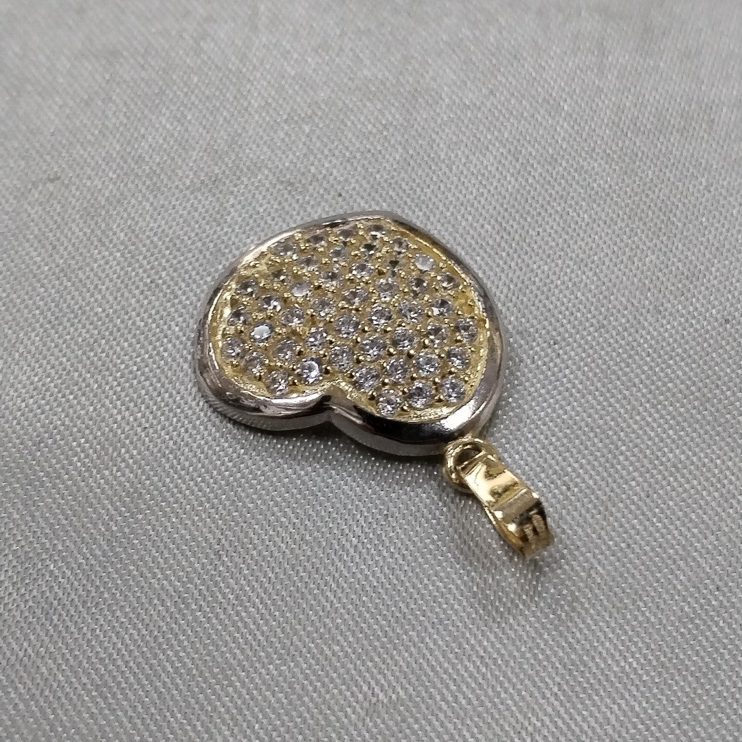 DIJE CORAZON CON CIRCONIAS 14K 1.8 GR (NUEVO)