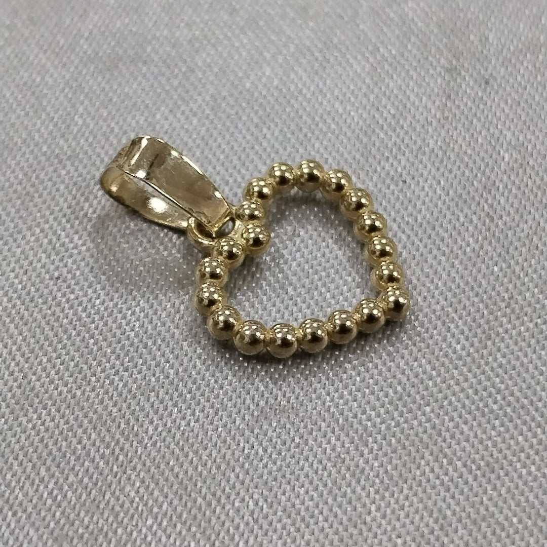 DIJE CORAZON CON CIRCONIAS 10K 0.5 GR (NUEVO)