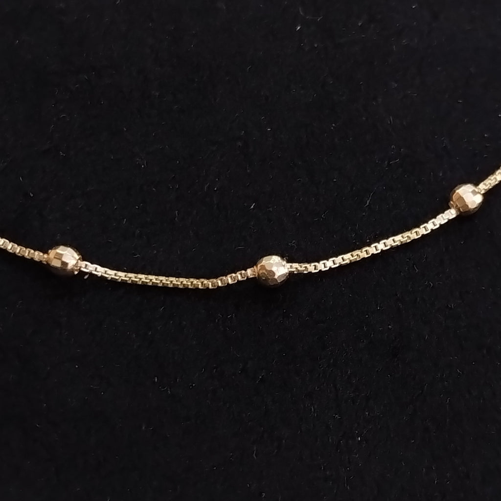 PULSERA ESPECIAL CON BOLITAS 14K 18 CM 1.4 GR (NUEVO)