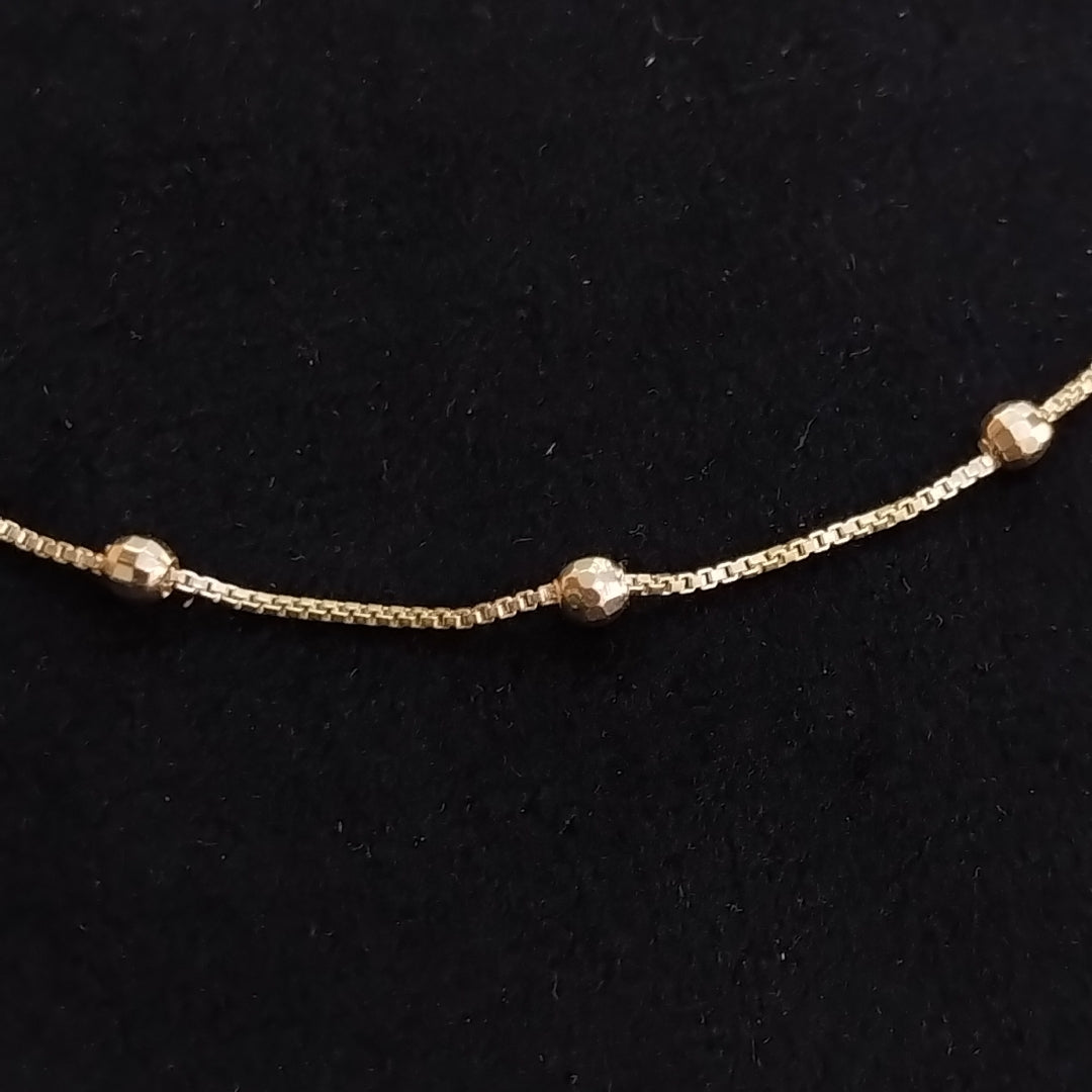 PULSERA ESPECIAL CON BOLITAS 14K 18 CM 1.4 GR (NUEVO)