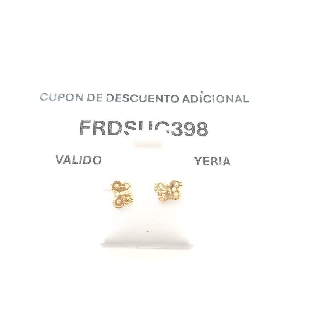 BROQUELES BROQUEL FIG MARIPOSA 14K 0.2668 GR (NUEVO)