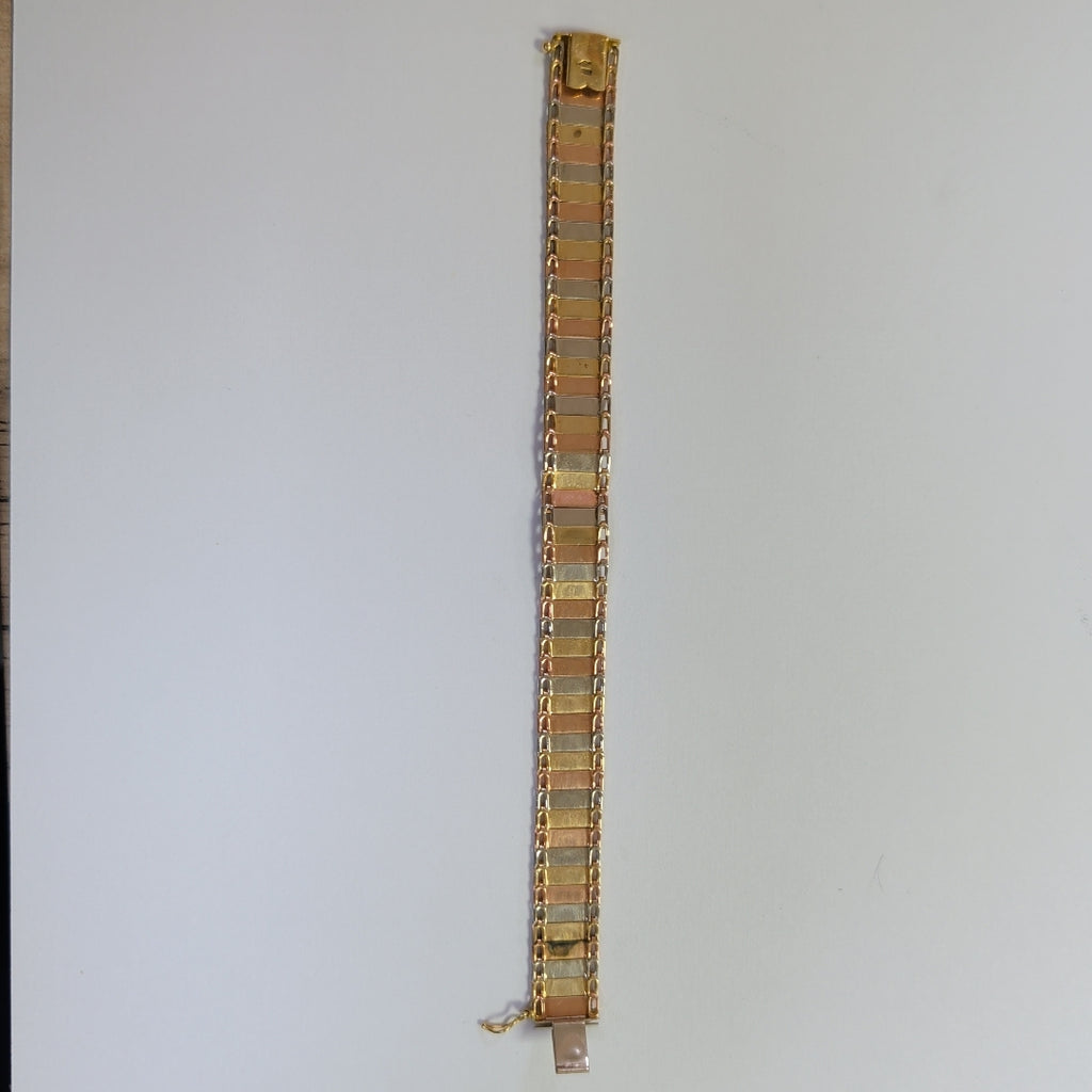BRAZALETE ORO, ORO COMBINADO 14 K 12.8 GRMS (SEMINUEVO)