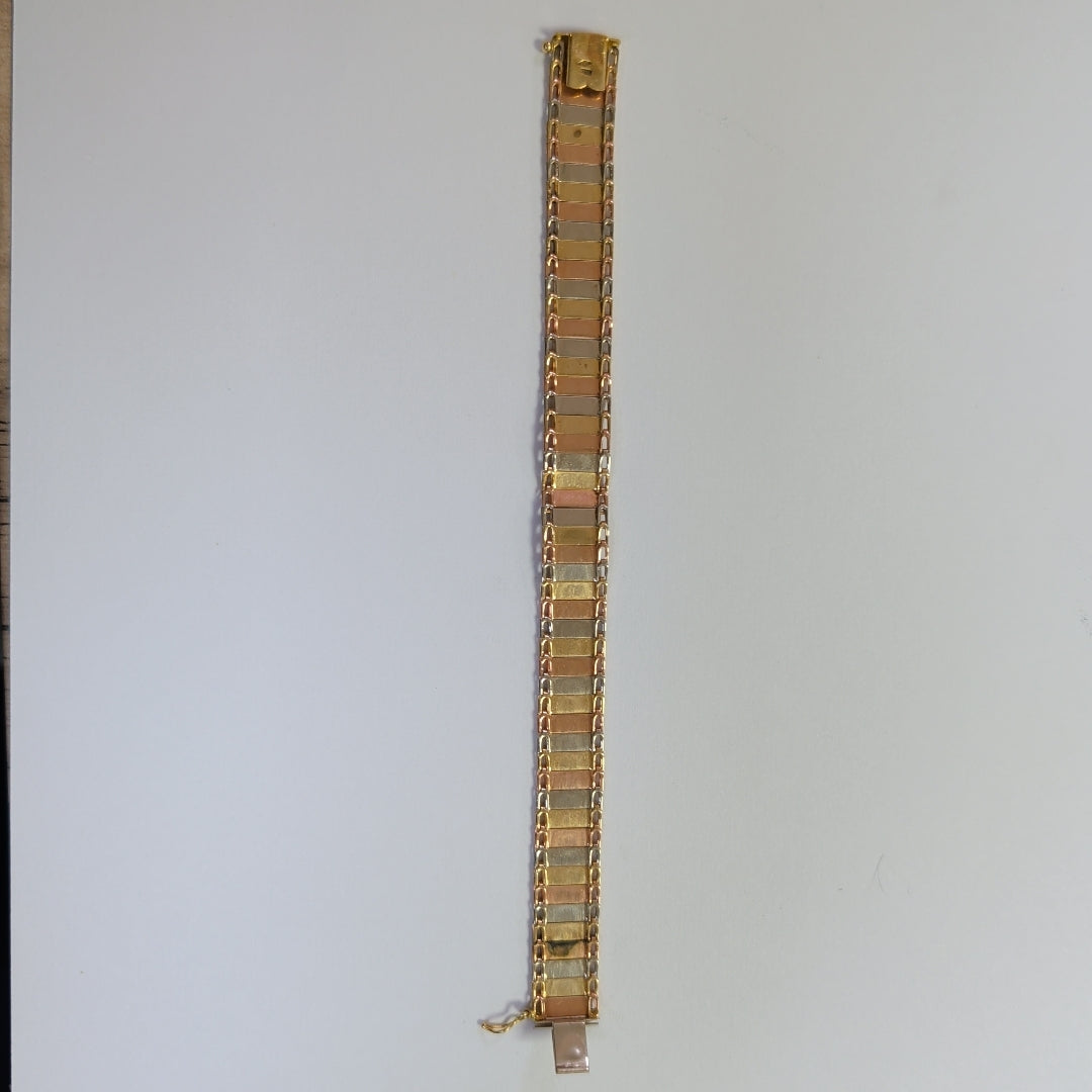 BRAZALETE ORO, ORO COMBINADO 14 K 12.8 GRMS (SEMINUEVO)