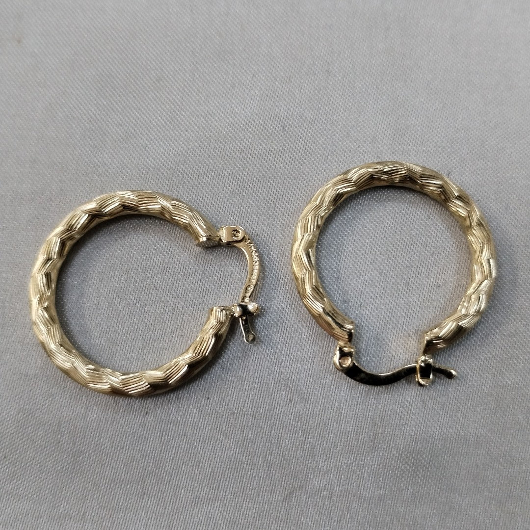ARETES TEJIDO ARRACADA LABRADA 14K 2.8 GR (NUEVO)