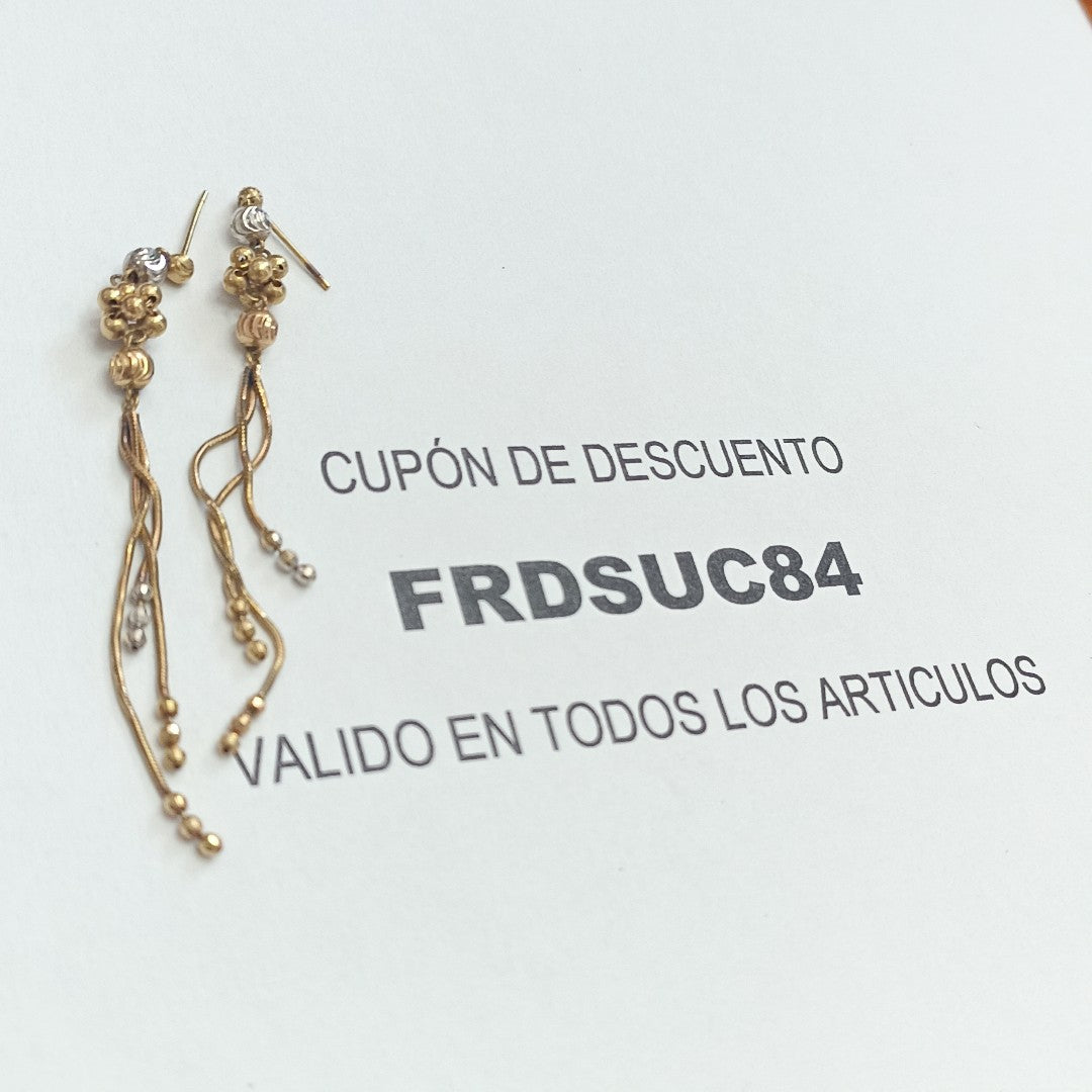 ARETES PAR ORO 14 K 3.7 GRMS (SEMINUEVO)