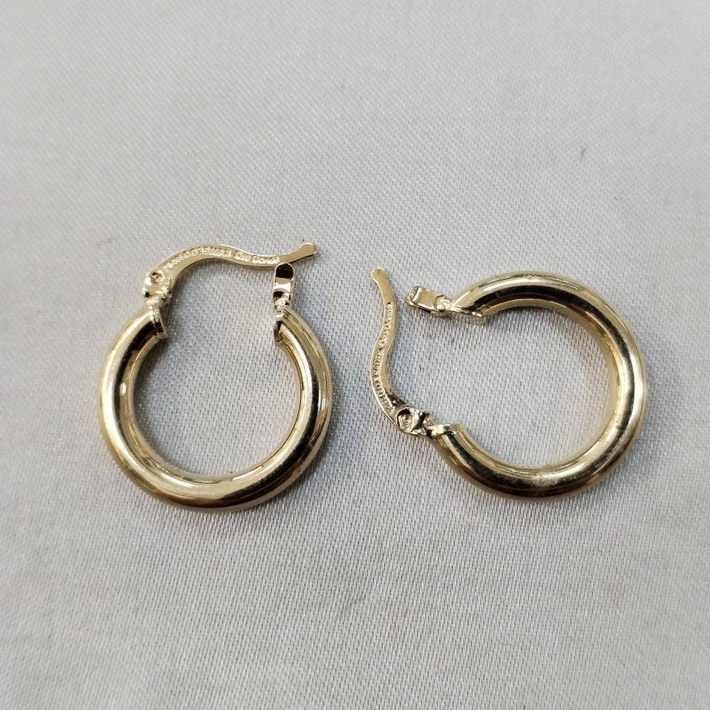 ARETES TEJIDO ARRACADAS LISAS 14K 1.6 GR (NUEVO)