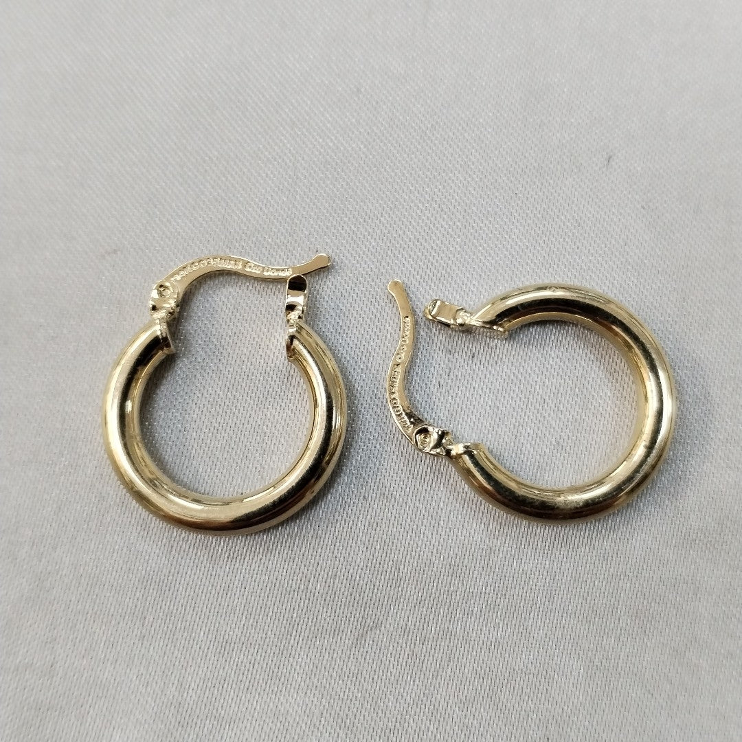 ARETES TEJIDO ARRACADAS LISAS 14K 1.6 GR (NUEVO)