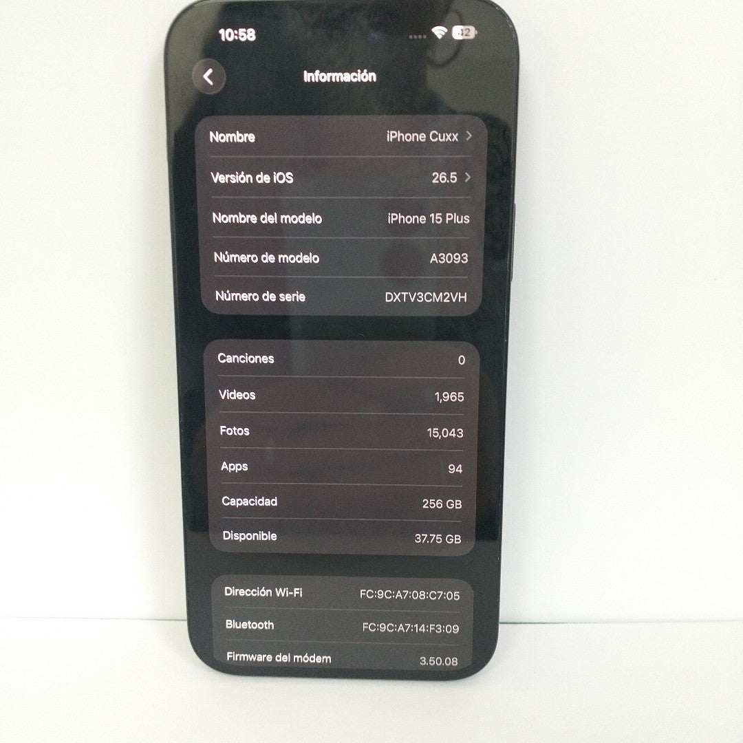 CELULAR APPLE IPHONE 15 PLUS A3093 (2023) 256 GB 6 GB RAM (SEMINUEVO)