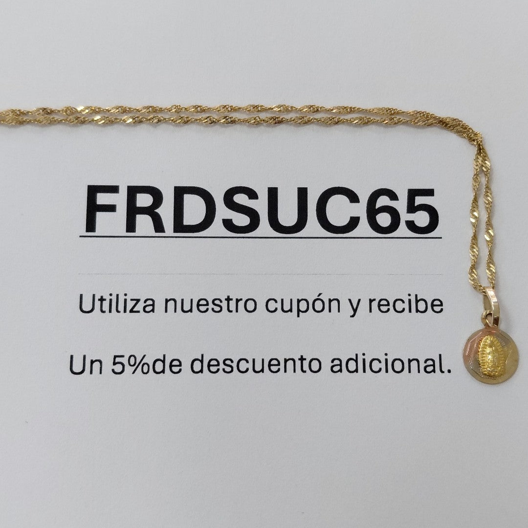 CADENA, MEDALLA RELIGIOSA ORO 10 K 1.3 GRMS (SEMINUEVO)