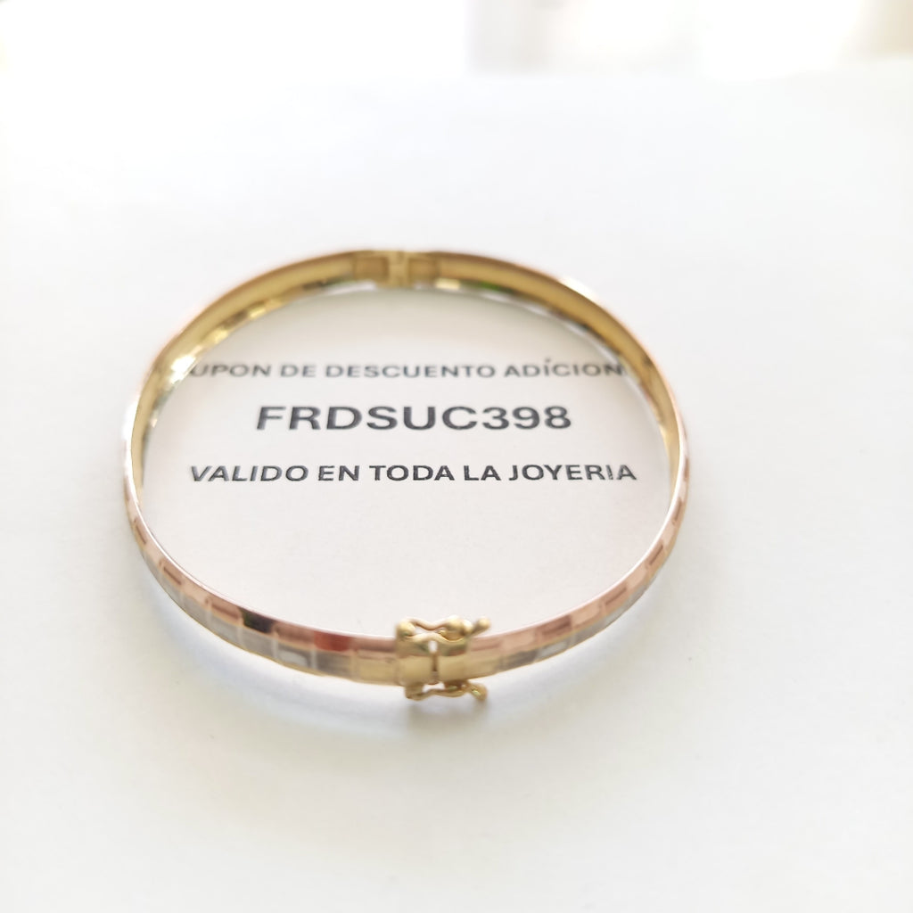 PULSERA RIGIDA ORO, ORO COMBINADO 10 K 6.3 GRMS (SEMINUEVO)