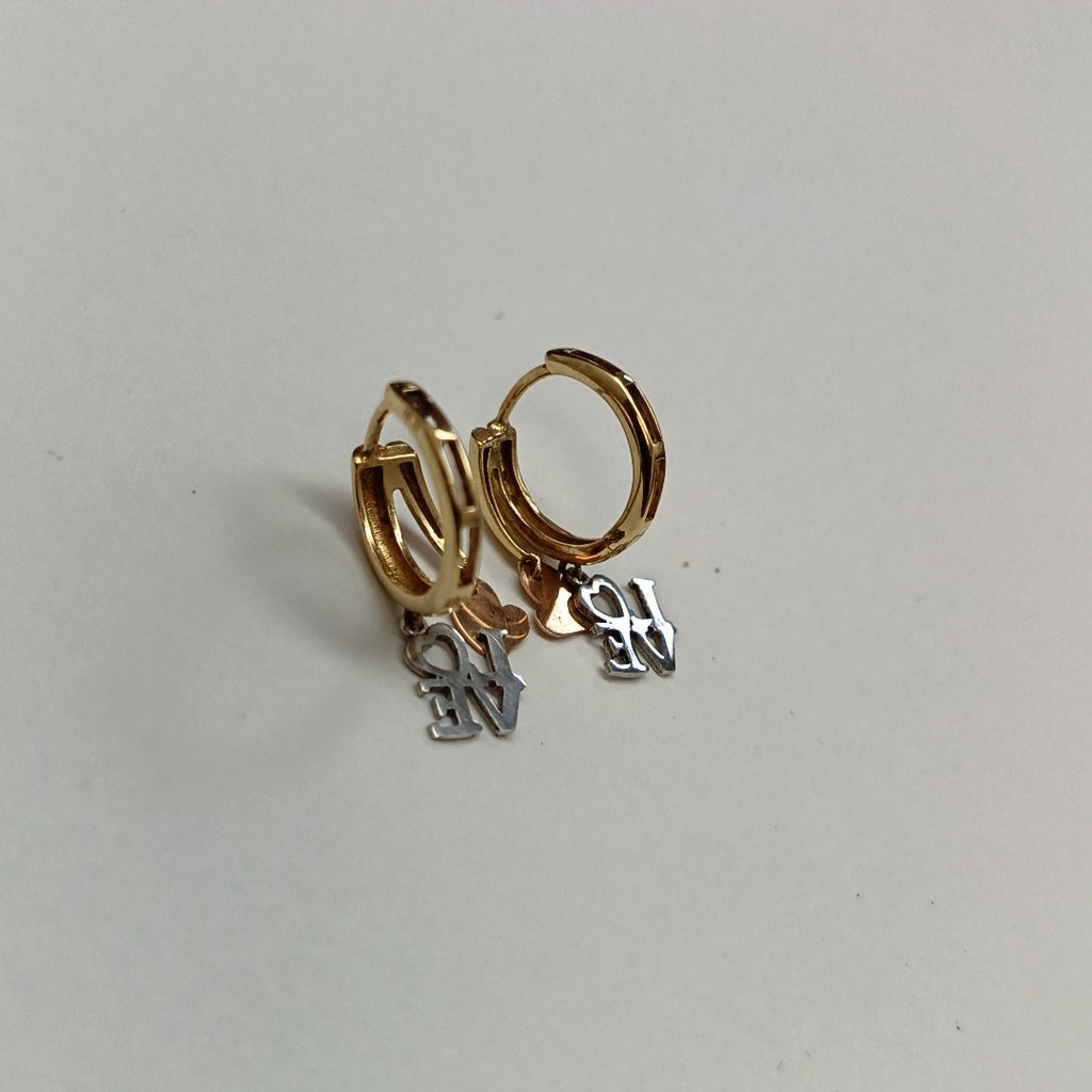 ARRACADAS PAR ORO COMBINADO 14 K 1.9 GRMS (SEMINUEVO)