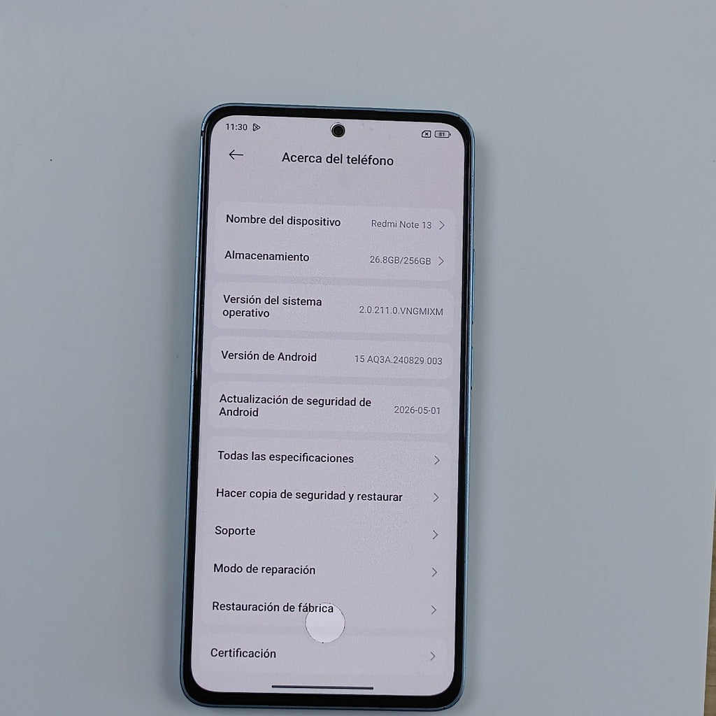 CELULAR XIAOMI REDMI NOTE 13 23129RA5FL (2024) 256 GB 8 GB RAM (SEMINUEVO)