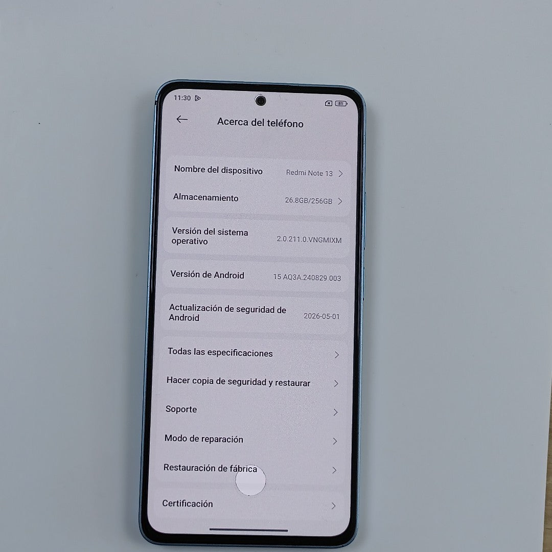 CELULAR XIAOMI REDMI NOTE 13 23129RA5FL (2024) 256 GB 8 GB RAM (SEMINUEVO)