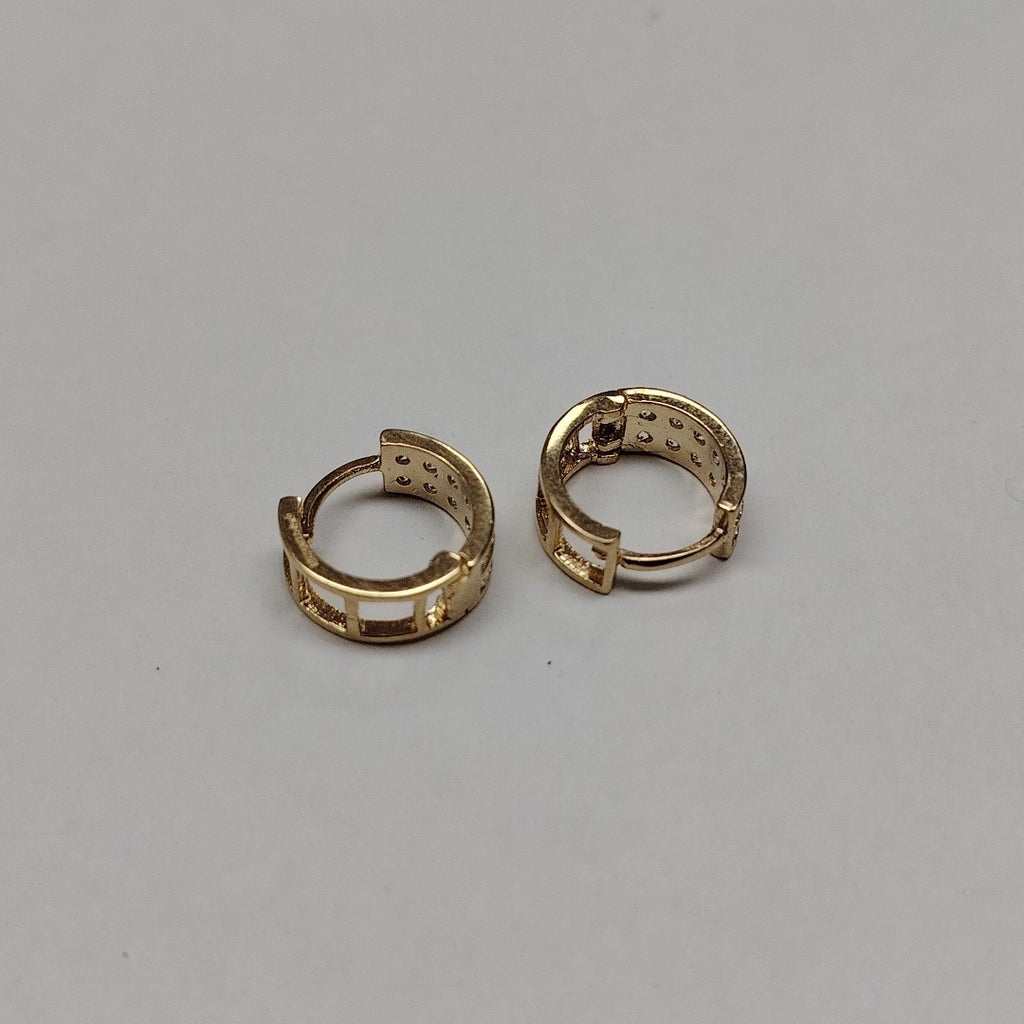 ARETES HUGGIES C CIRCONIAS 14K 1.7 GR (NUEVO)