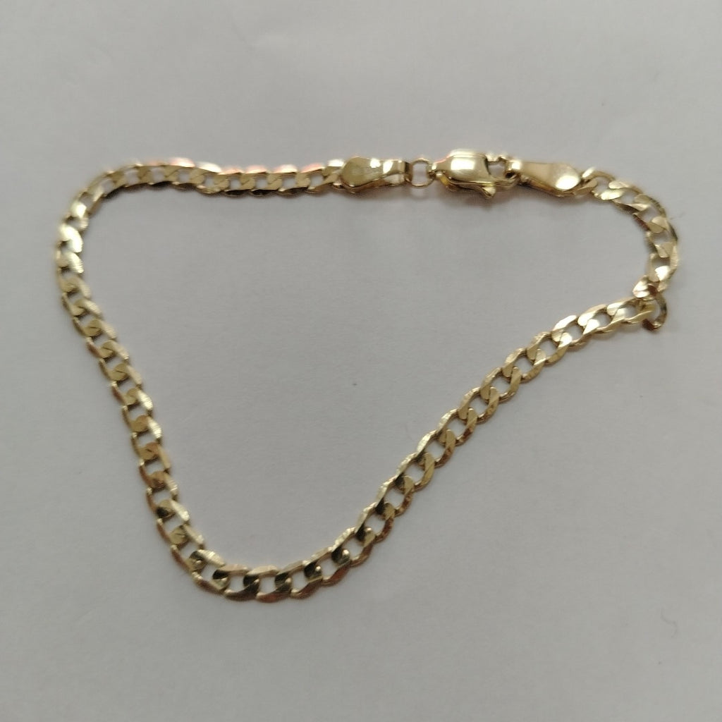 PULSERA TEJIDO BARBADA 14K 18 CM 3.2 GR (NUEVO)