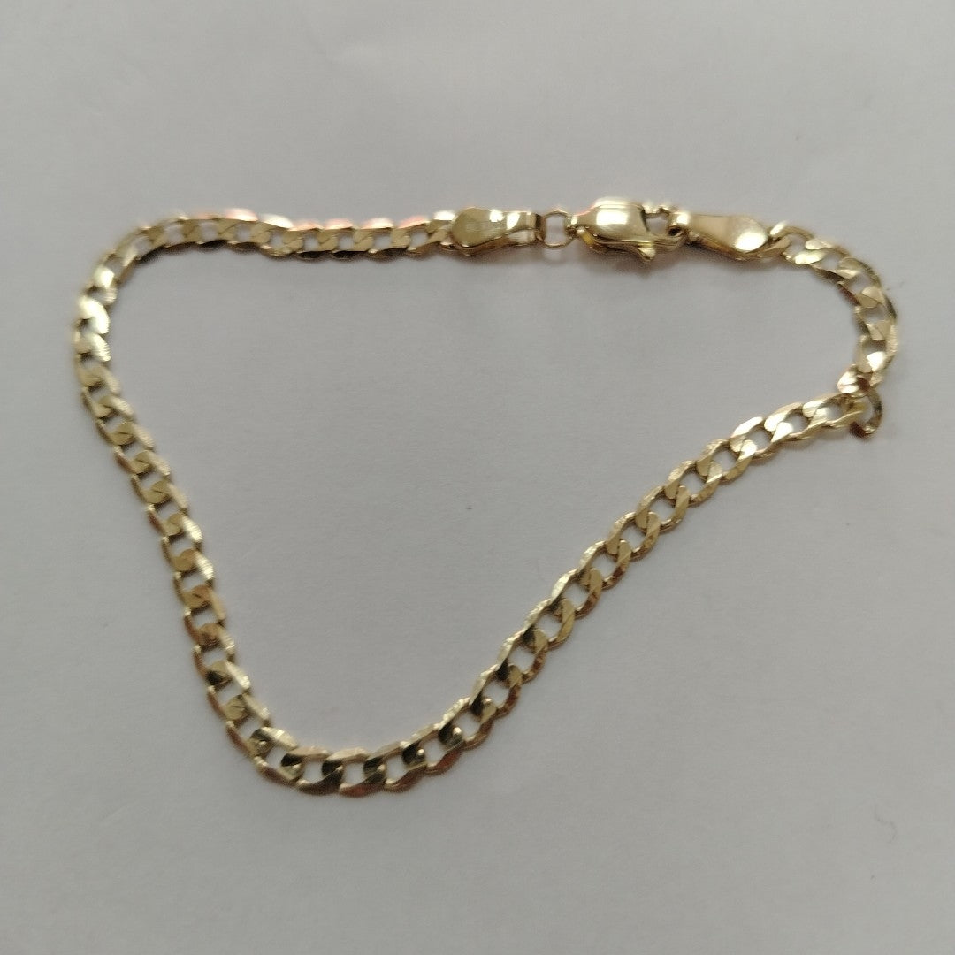 PULSERA TEJIDO BARBADA 14K 18 CM 3.2 GR (NUEVO)