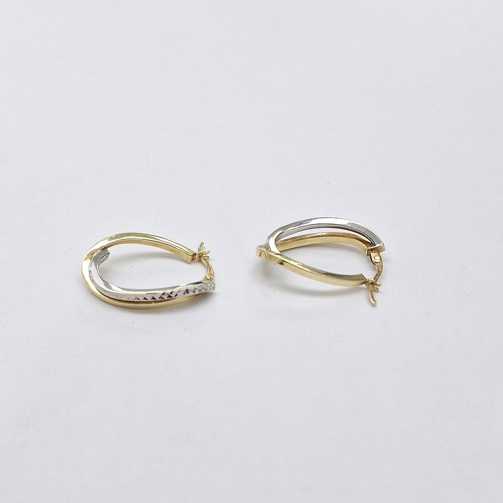 ARRACADAS PAR ORO COMBINADO 14 K 2.4 GRMS (SEMINUEVO)