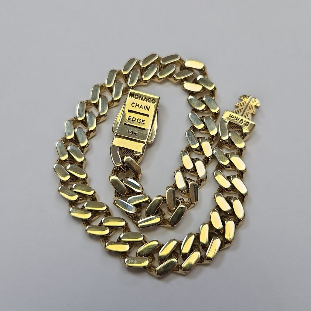 PULSERA CABALLERO MONACO ORO 10K 9.4 (NUEVO)