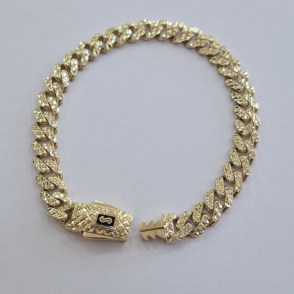 PULSERA CABALLERO MONACO ORO 10K 9.7 (NUEVO)