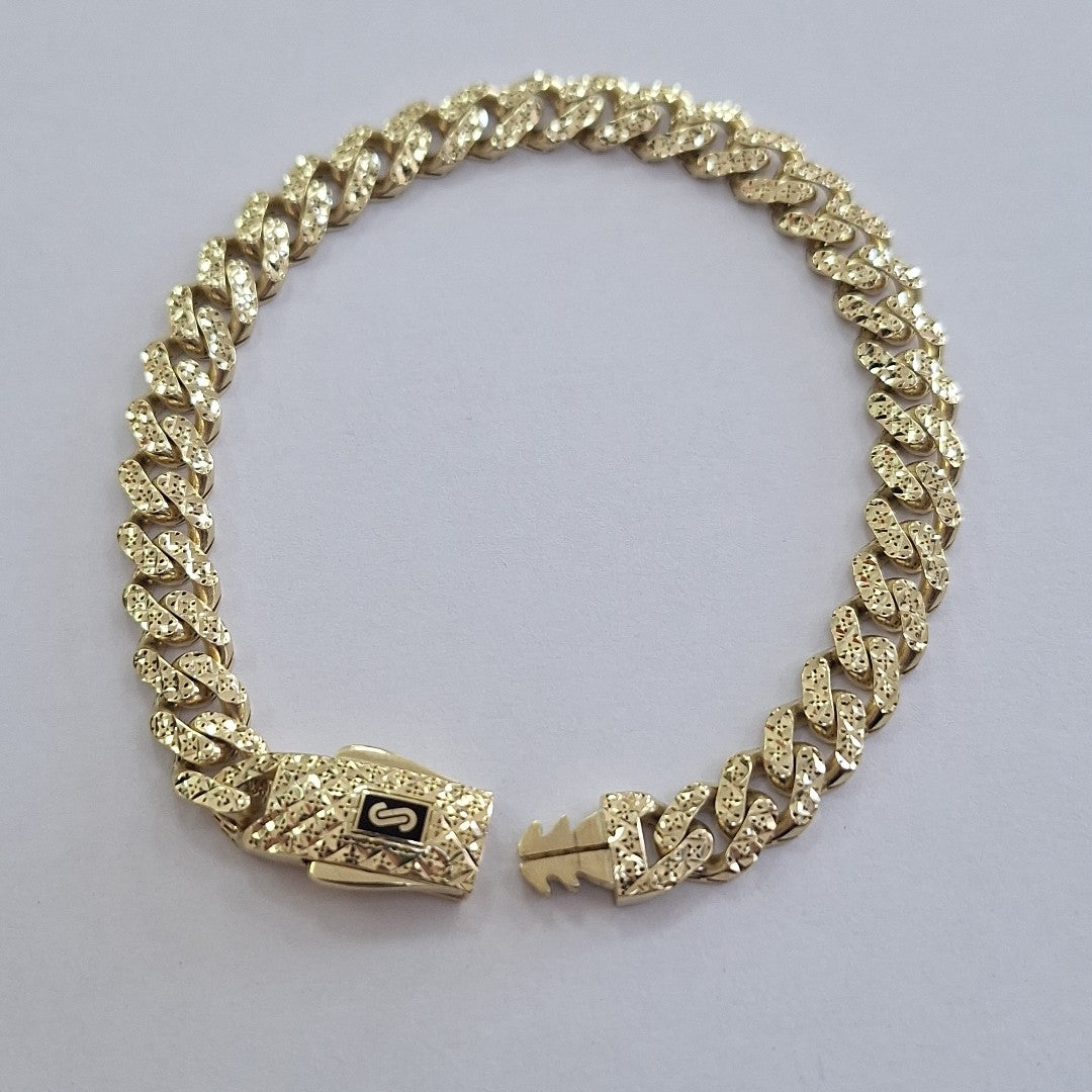 PULSERA CABALLERO MONACO ORO 10K 9.7 (NUEVO)