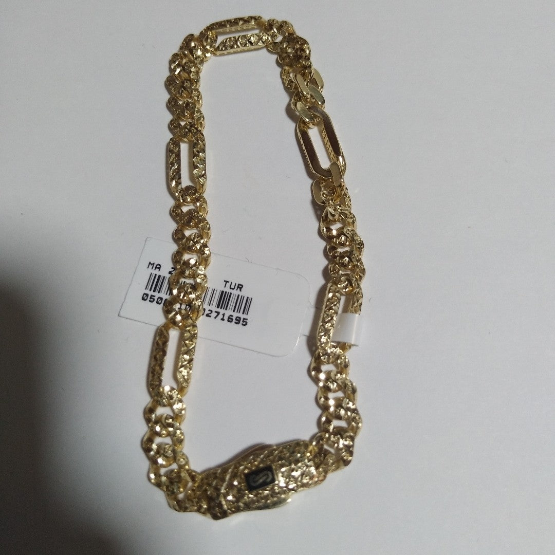 PULSERA CABALLERO MONACO ORO 10K 7.1 (NUEVO)