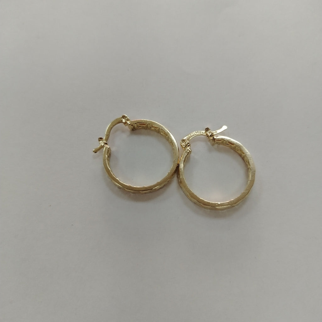 ARETES TEJIDO ARRACADAS TIPO GRECAS 14K 2.2 GR (NUEVO)