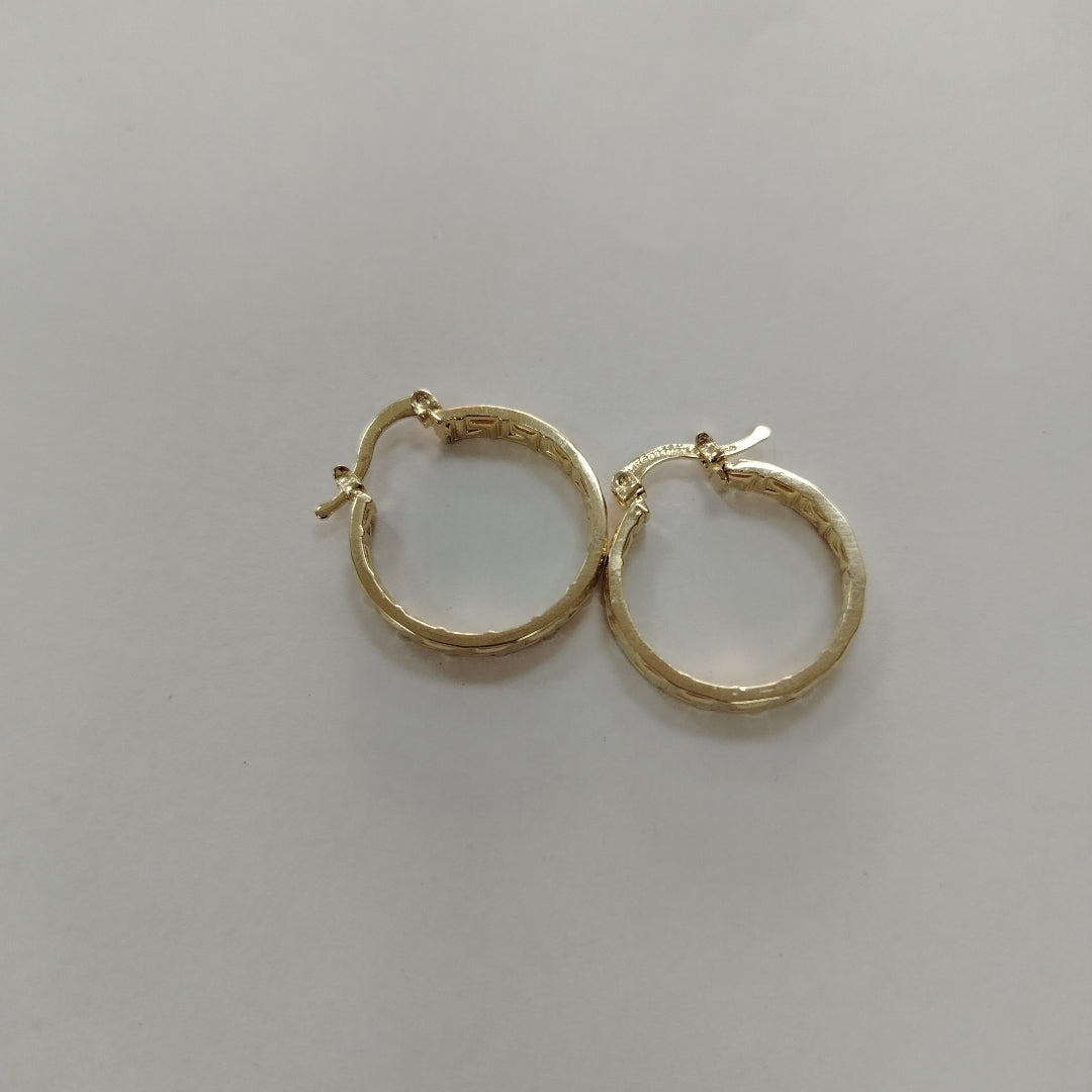ARETES TEJIDO ARRACADAS TIPO GRECAS 14K 2.2 GR (NUEVO)