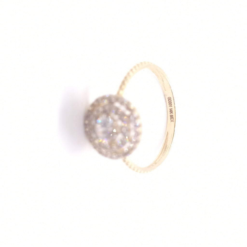 ANILLO ANILLITO C CIRCONIAS 14K 8 TALLA 1.9 GR (NUEVO)