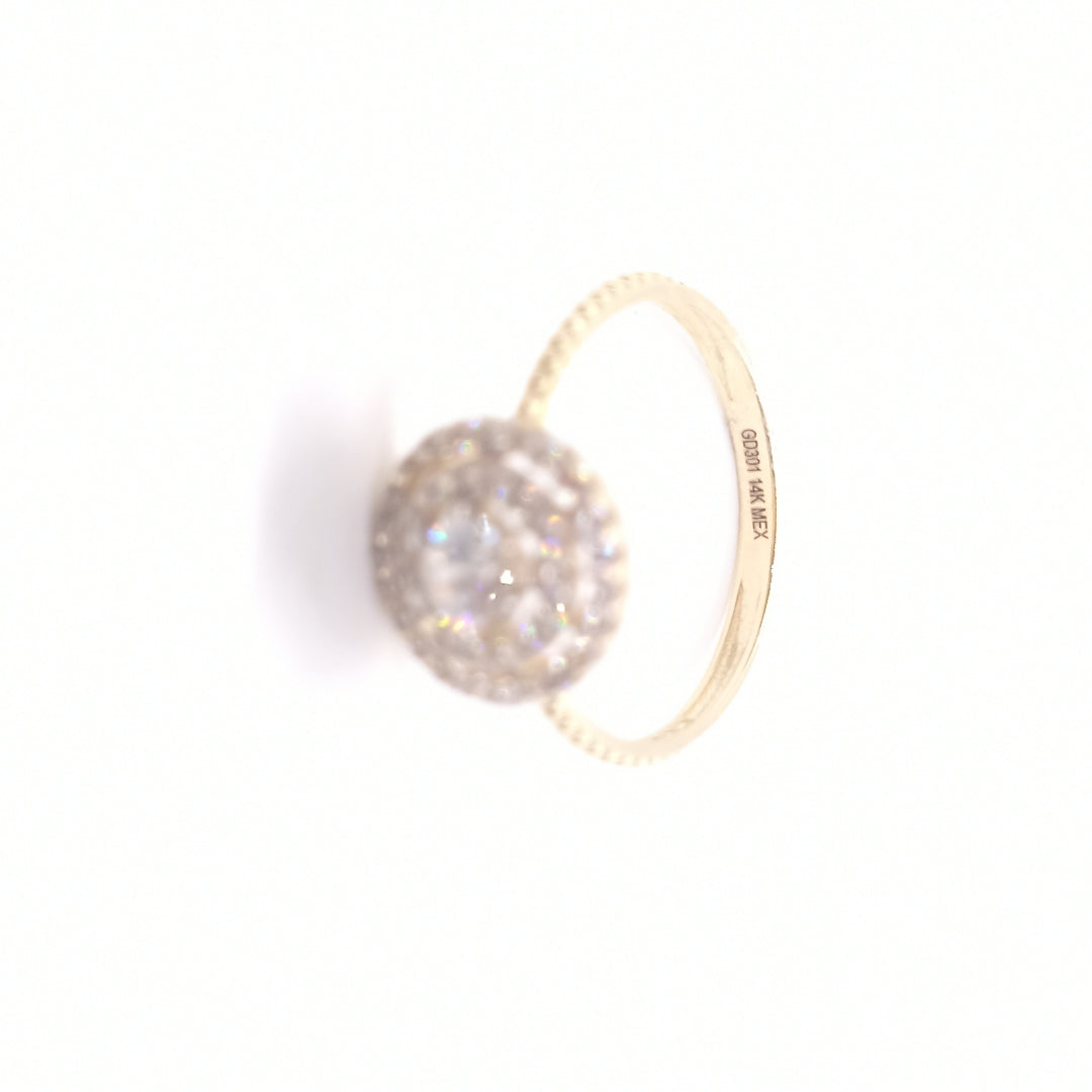 ANILLO ANILLITO C CIRCONIAS 14K 8 TALLA 1.9 GR (NUEVO)