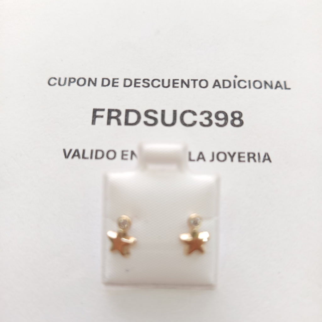 BROQUELES BROQUEL FIG ESTRELLA C CIRCONIA 14K 0.2603 GR (NUEVO)