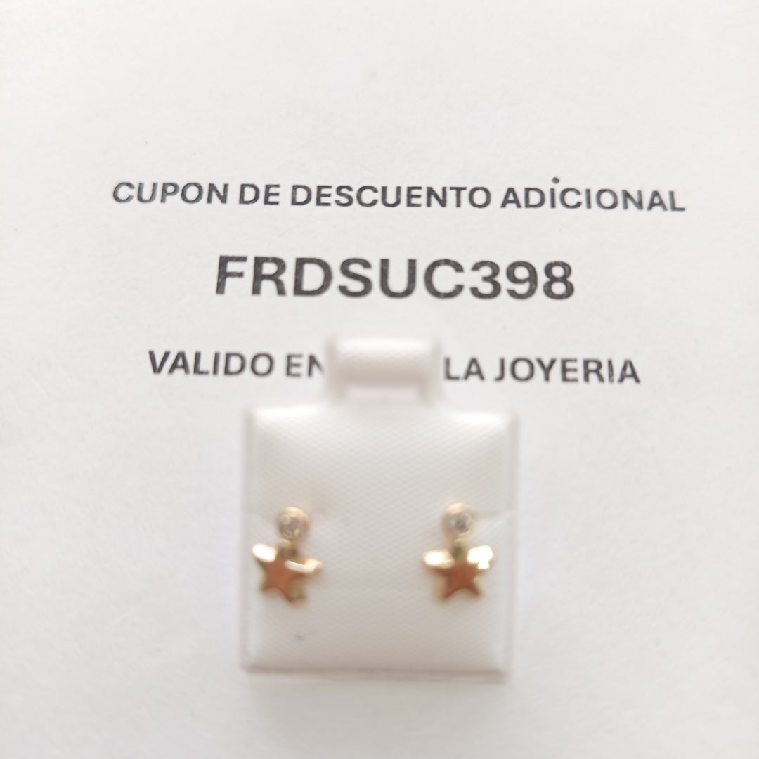 BROQUELES BROQUEL FIG ESTRELLA C CIRCONIA 14K 0.2603 GR (NUEVO)
