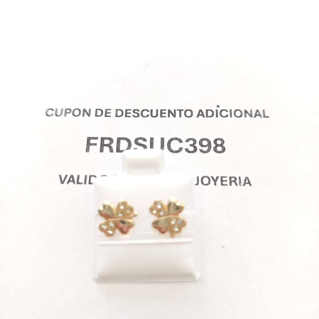 BROQUELES BROQUEL FIG TREBOL 14K 0.2851 GR (NUEVO)