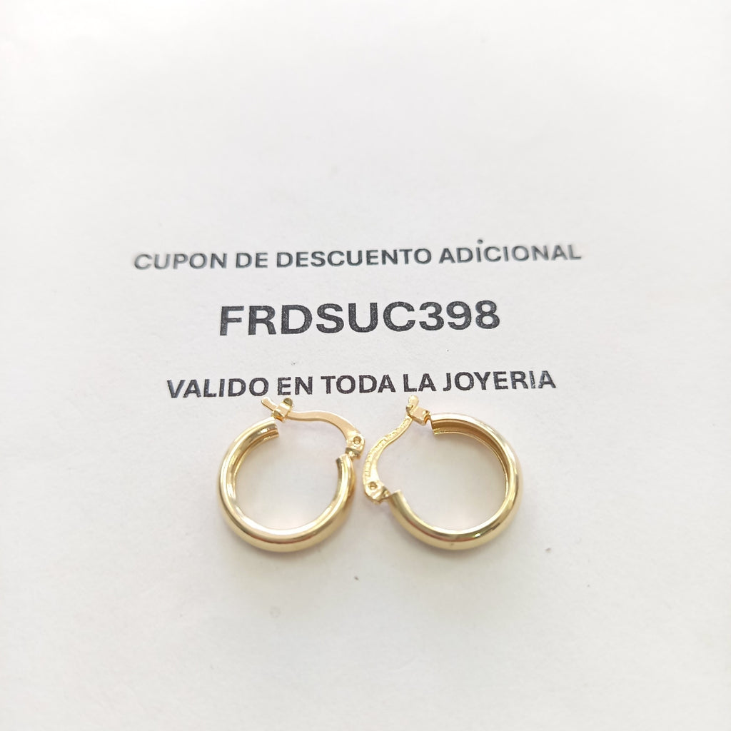 ARETES TEJIDO ARRACADAS LISAS 14K 2.1 GR (NUEVO)